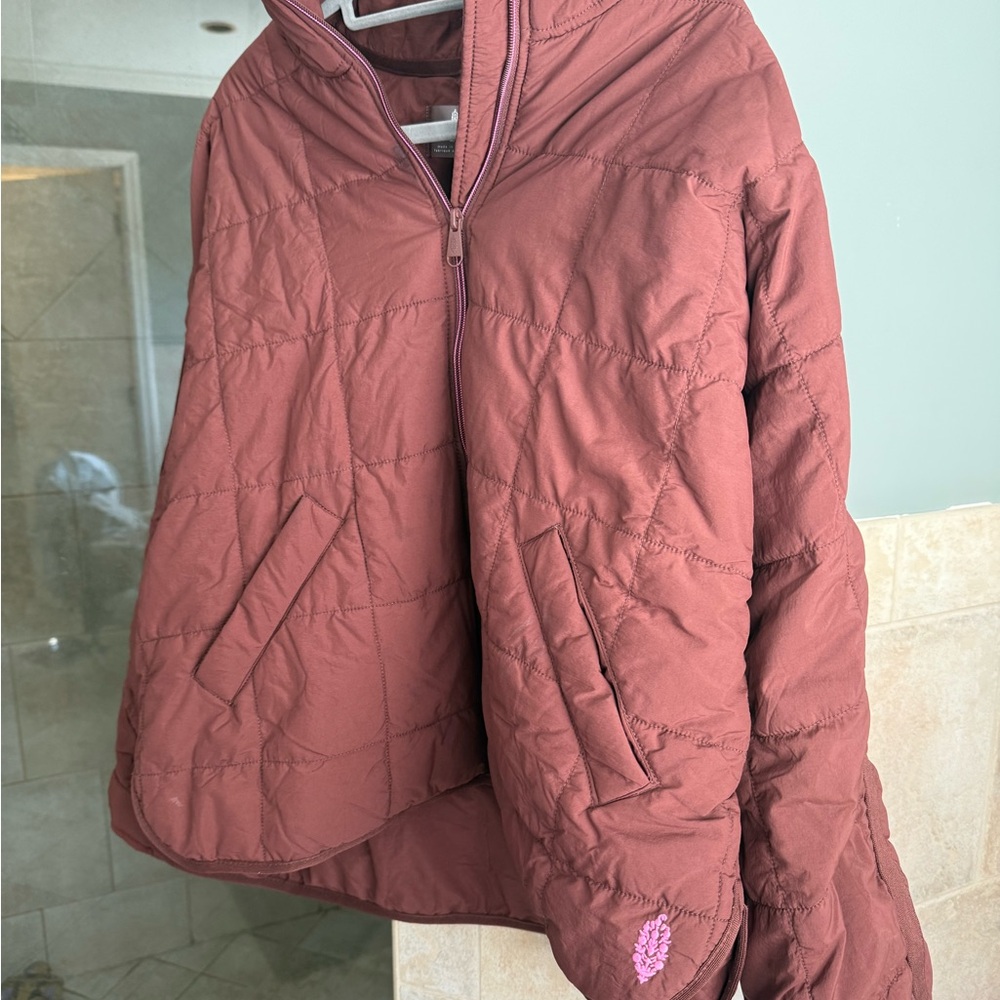 Free People Pippa Puffer Women's Quilted Jacket in Brown - worn twice!